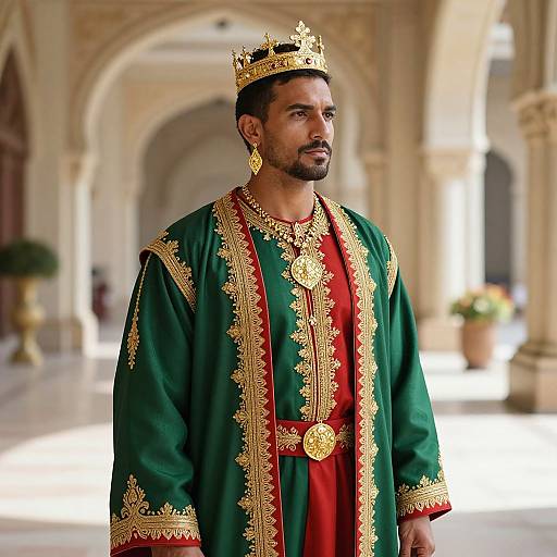 Regal Nobleman in Ornate Traditional Attire