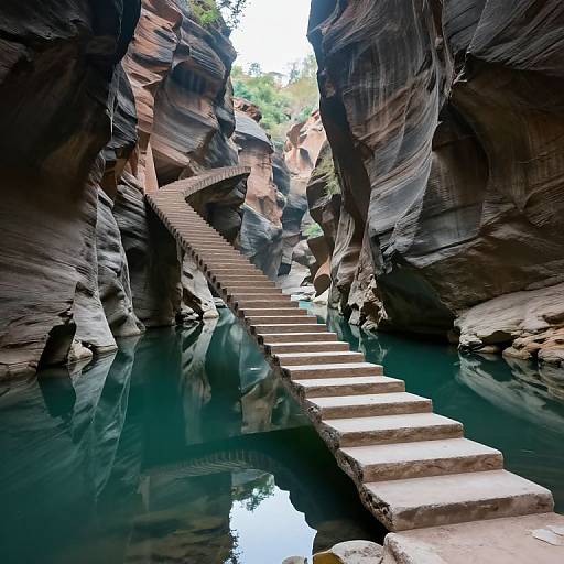 Ethereal Floating Staircase in Canyon