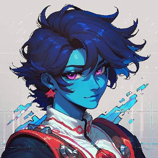 Retro Pixel Art Cute Pony Portrait