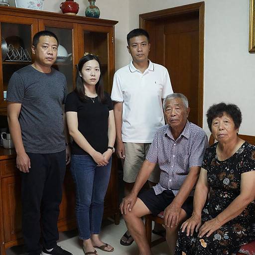 Asian Family Portrait Indoors