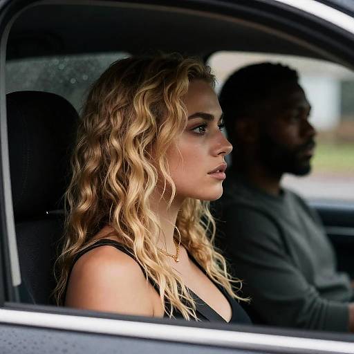 Intense Car Interior Portrait at Night