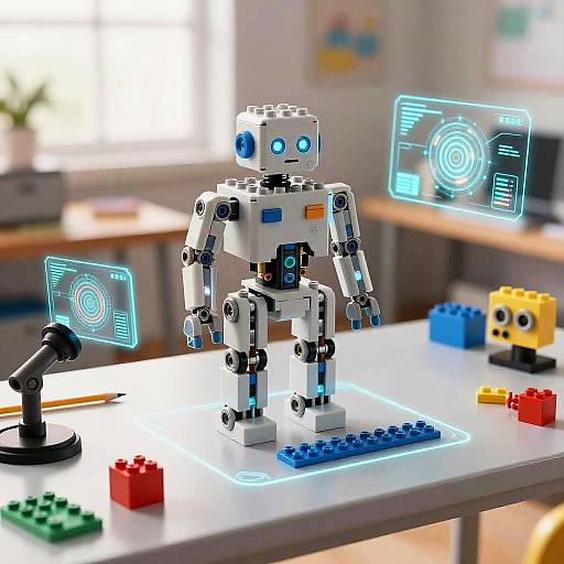 Surreal AI Legos Building Humanoid Robot