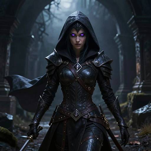 Void Elf Rogue in Shadowy Ruins