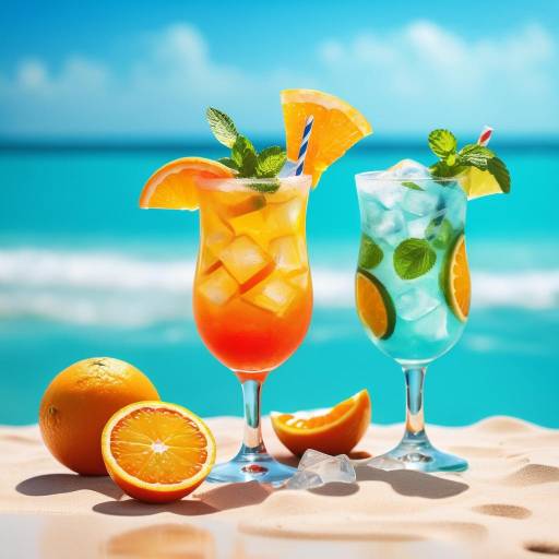 Tropical Cocktails on a Sunny Beach