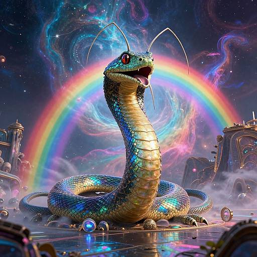Moï Giant Snake in Rainbow Nebula