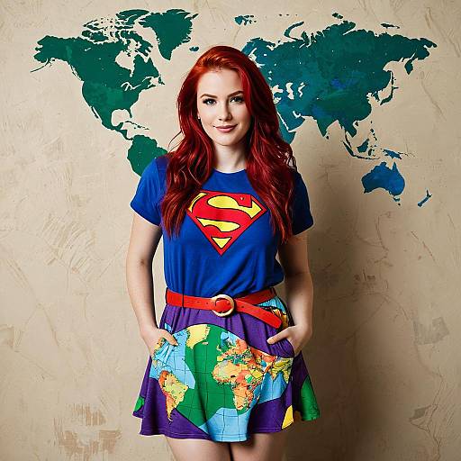 Vibrant Captain Planet Inspired Fashion Portrait