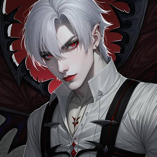 Illustration of Astarion, baldur's gate in the style of Sakiryo kanna