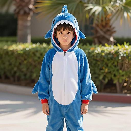 Blue Whale Costume: Young Boy's Portrait