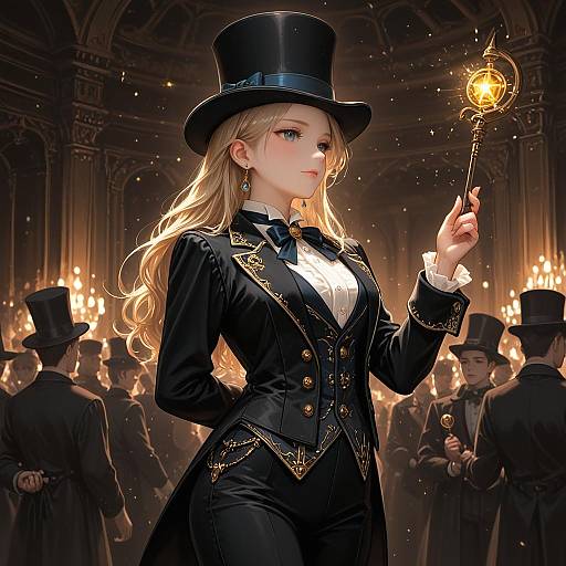 Elegant Magician's Assistant on Stage