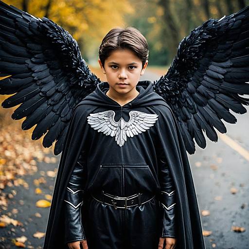 Realistic Dark Angel Costume with Wings