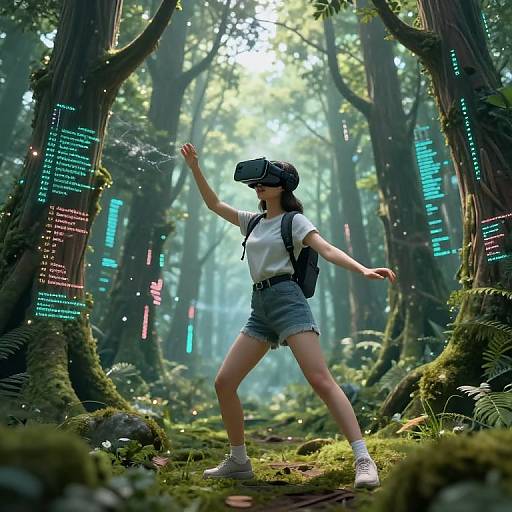 AI Tween Girl in Virtual Forest