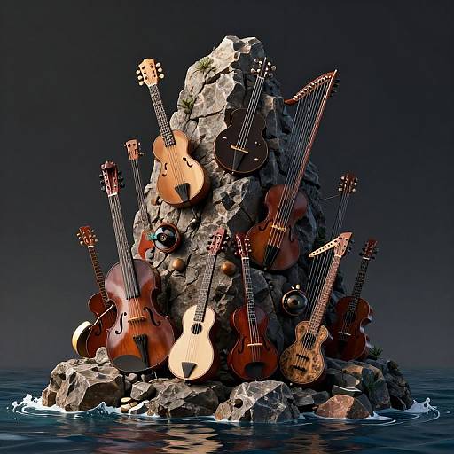 Stringed Instruments on Rocky Island