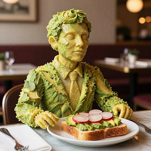 Pareidolia Avocado Toast Sculpture