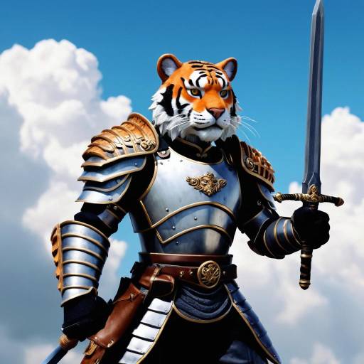 Warrior Boy Riding a Fierce Tiger