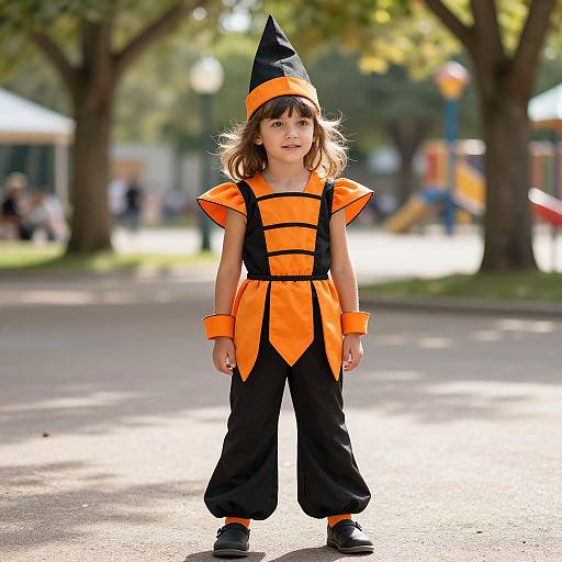 Vibrant Young Girl in Halloween Costume