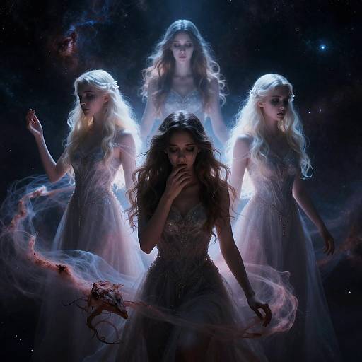 Ethereal Guardians in Celestial Nebula