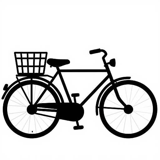 Vintage Bicycle Line Art Clipart