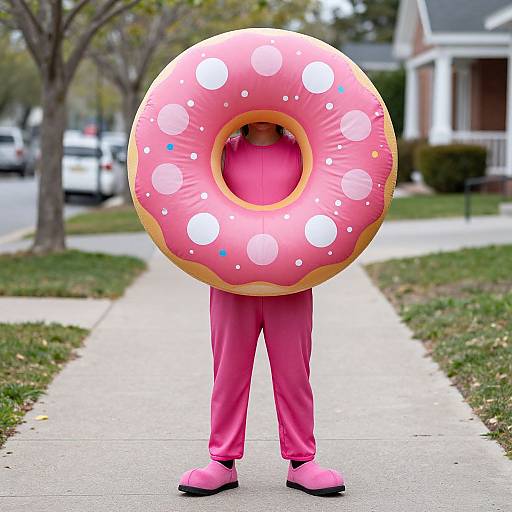 Adult Pink Polka Dot Donut Costume