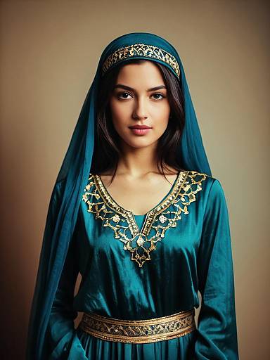 Waist-Up Arabian Dress Editorial Portrait