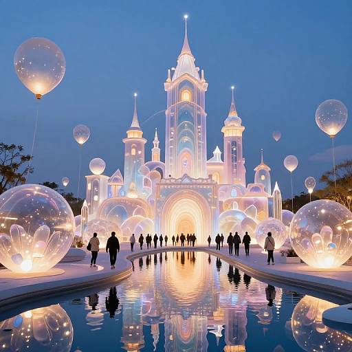 Twilight Luminous Bubble Cityscape