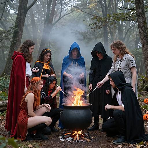 Halloween Costume Gathering by Cauldron