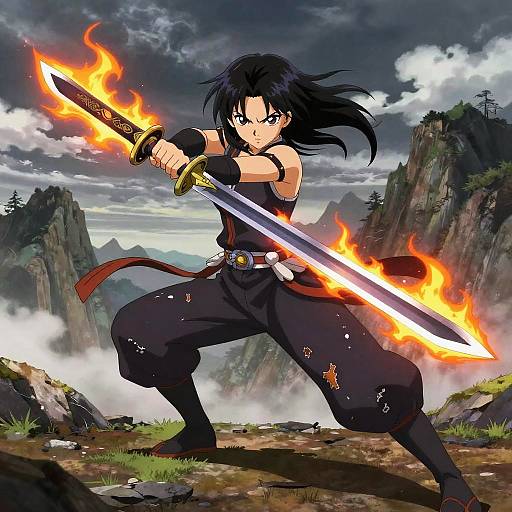 Fierce Female Warrior Anime Slash