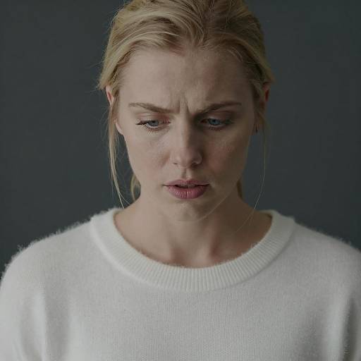 Intense Portrait of a Somber Woman