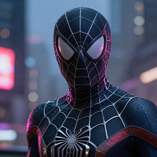 Futuristic Spider-Man Close-Up Portrait