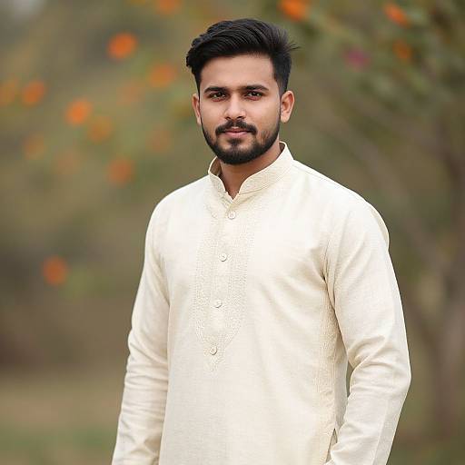 Rajputi Sherwani Male Portrait Outdoors
