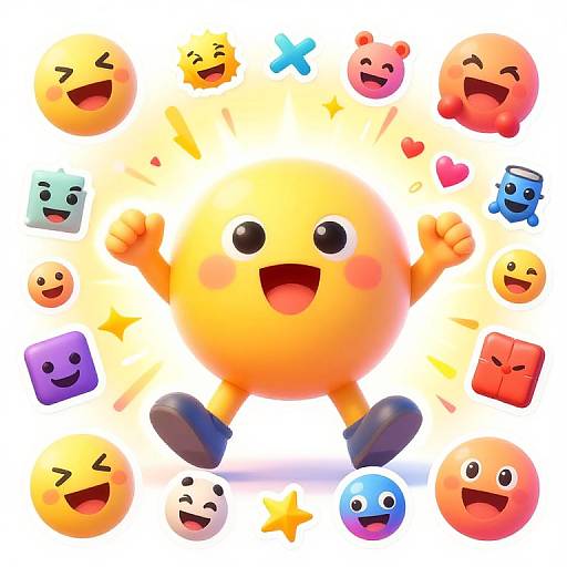 Cheerful AI Sticker Generator Art