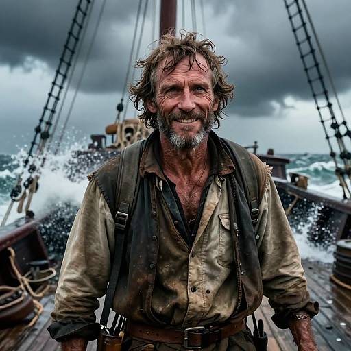 Photorealistic Portrait of Shipwreck Explorer