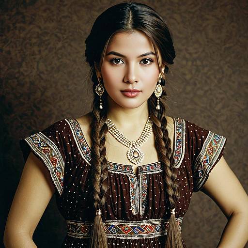 Elegant Turkish Woman in Traditional Attire