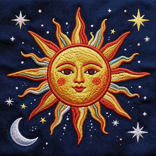 Mystical Sun and Moon Embroidery Guide
