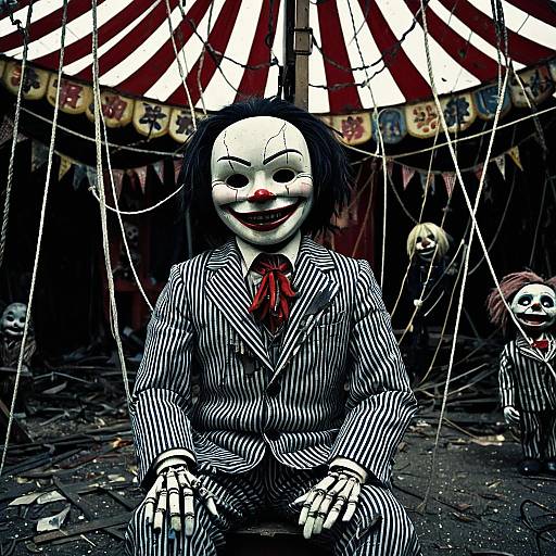 Creepy Ventriloquist Dummy in Abandoned Carnival Tent