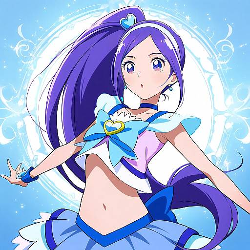 Illustration of Aono miki, precure in the style of Katatsuka kouji