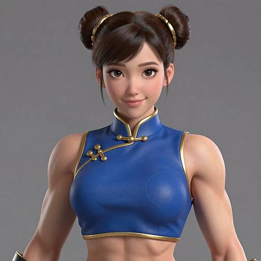 Seductive Portrait of Chun-Li Character