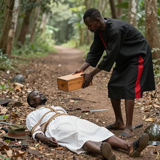 Dramatic Forest Path Encounter