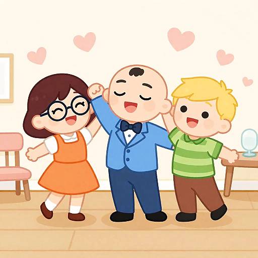 Joyful Cartoon Dance Party Scene