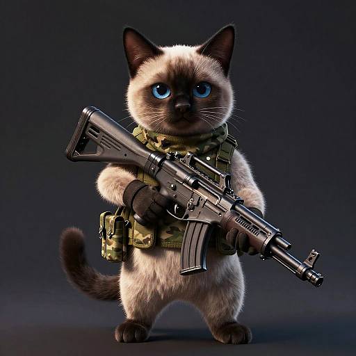 Siamese Cat Armed and Ready