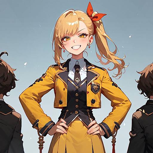 Anime Judge Girl at Courtroom Podium