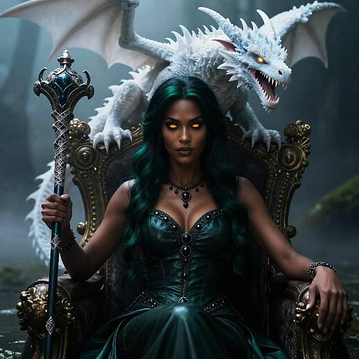 Thalindra Mistress of the Twilight Marsh with Ice Dragon