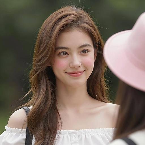 Young woman smiling outdoors