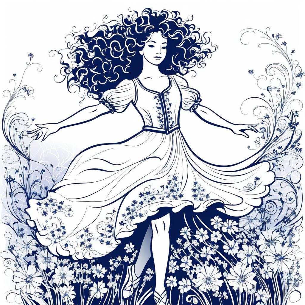 Graceful Irish Dancer in Wildflowers