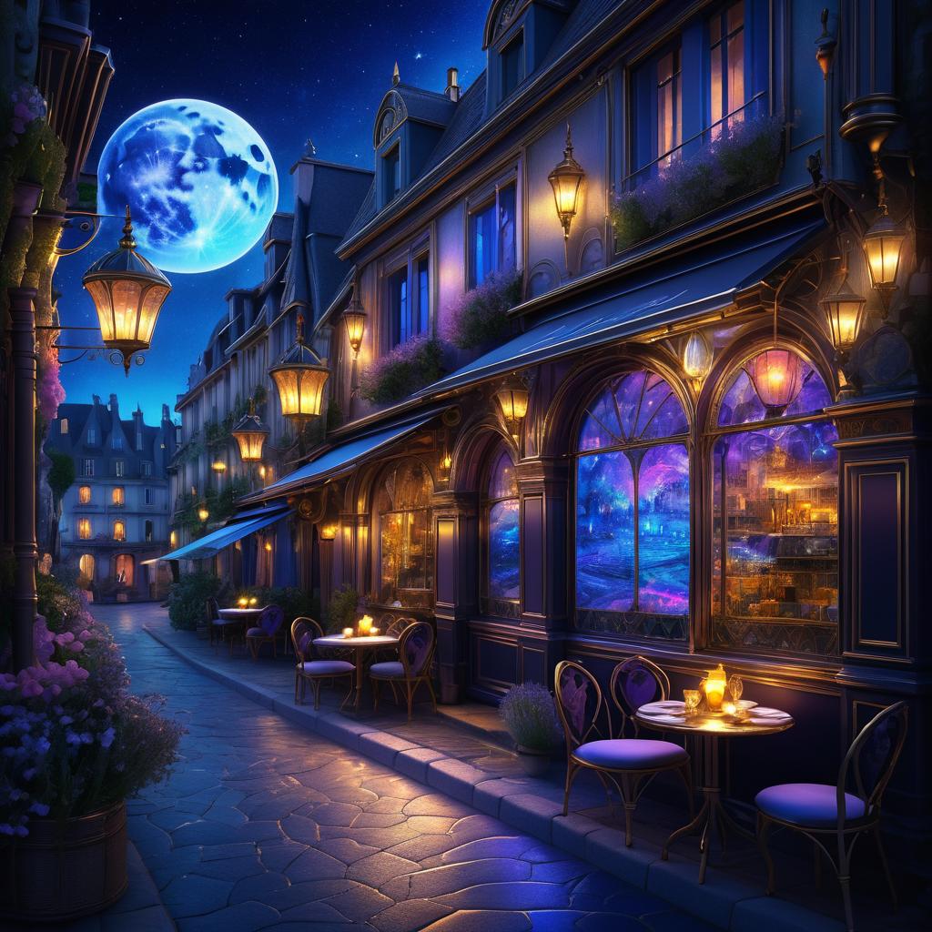 Enchanting Fantasy Cafe Art in Paris