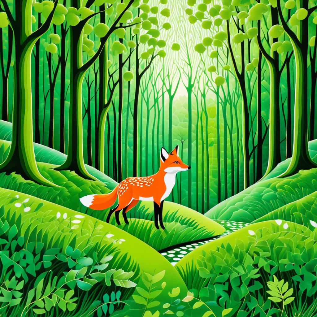 Curious Fox in a Spring Forest Dream