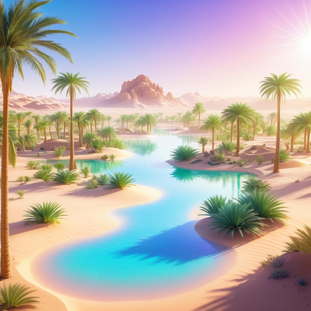 Mystical Desert Oasis Aerial View