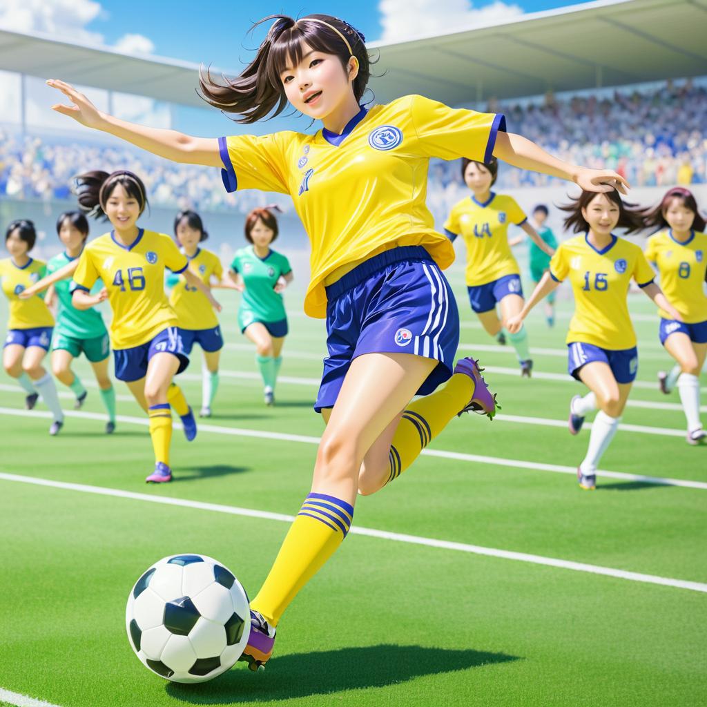 Dynamic Soccer Practice in Anime Style