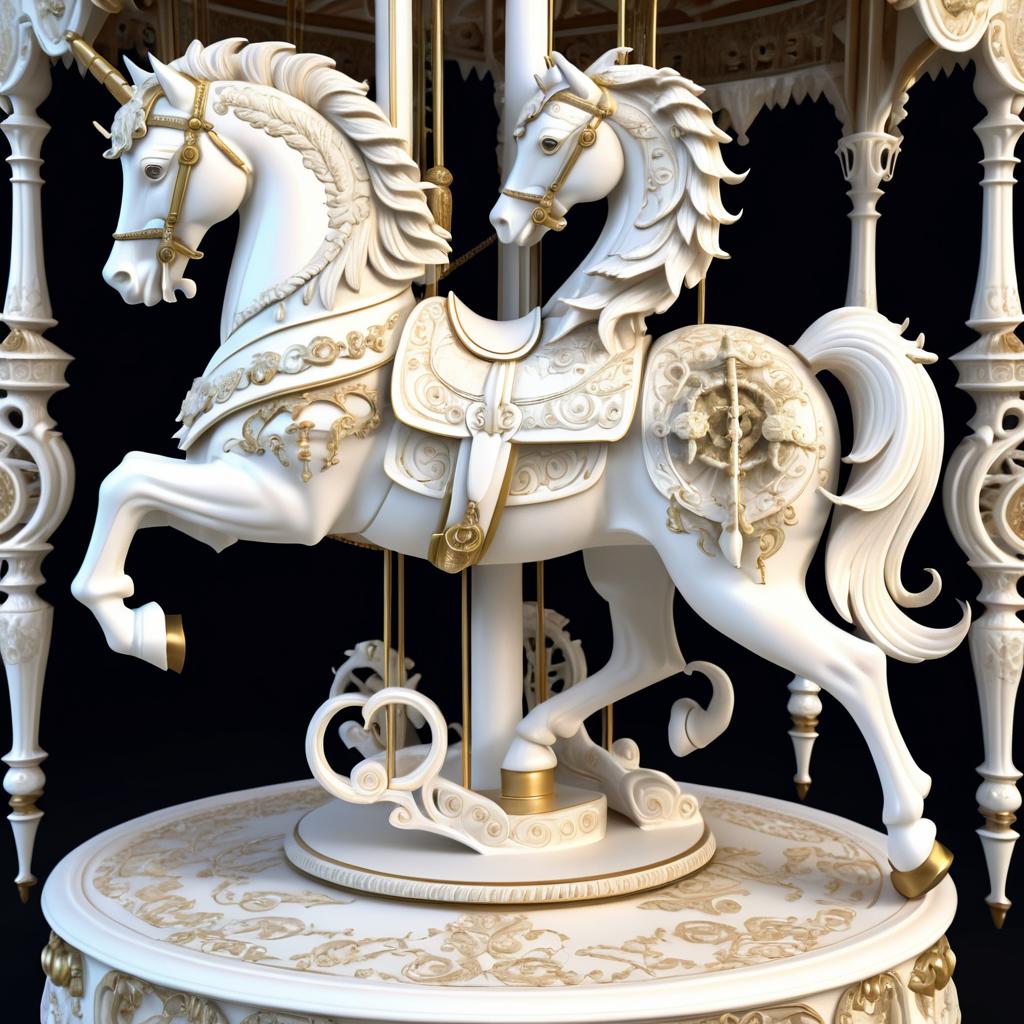 Haunted Rococo Carousel Horse Render