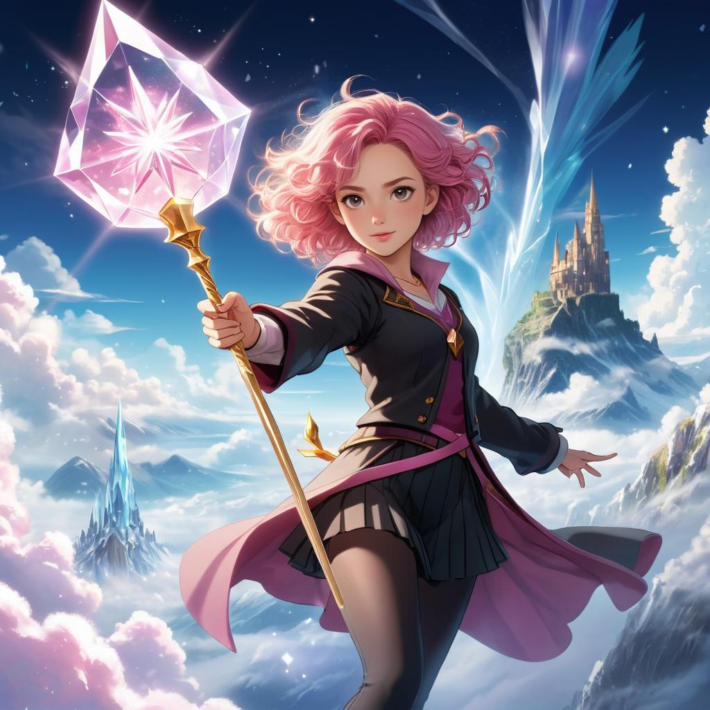 Anime Hermione Granger with Crystals