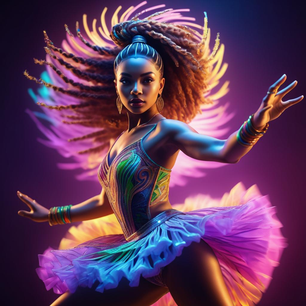 Vibrant Dancer Portrait in Dynamic Pose